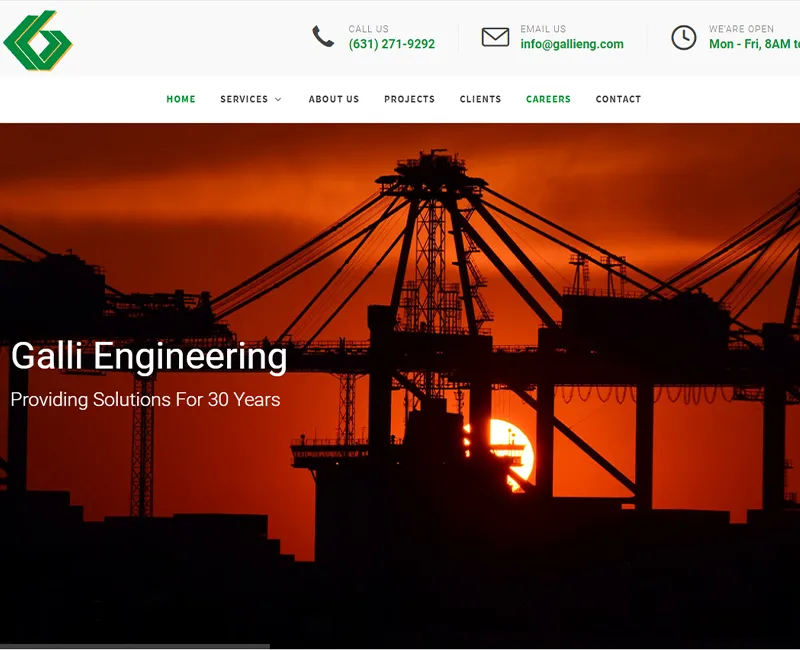 Galli Engineering website screenshot