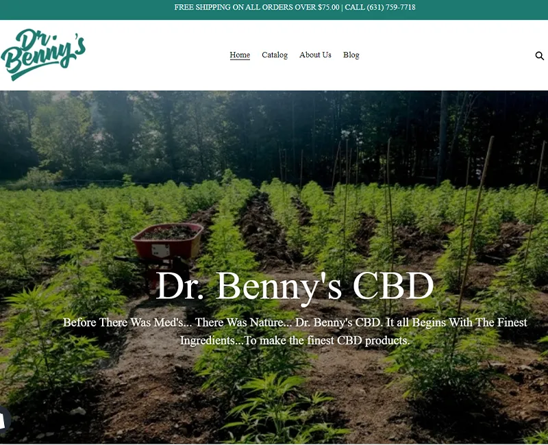 Dr Bennys CBD website screenshot