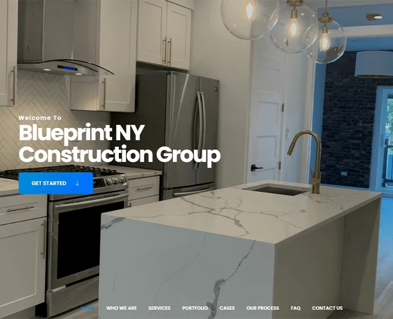 Blueprint Ny construction website screenshot