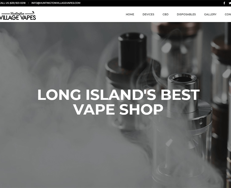 Huntington Village Vape website screenshot